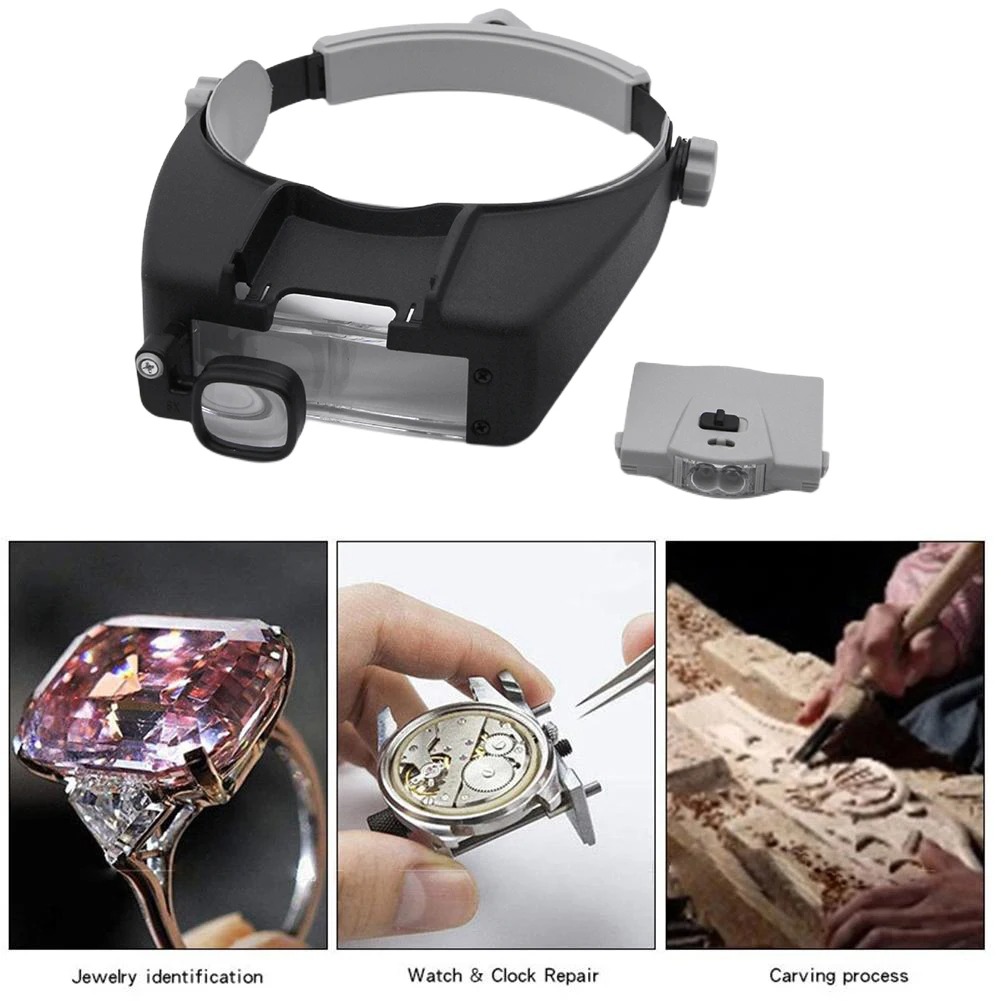 Electronics Repair Hobby - Óculos Lupa LED com Suporte de