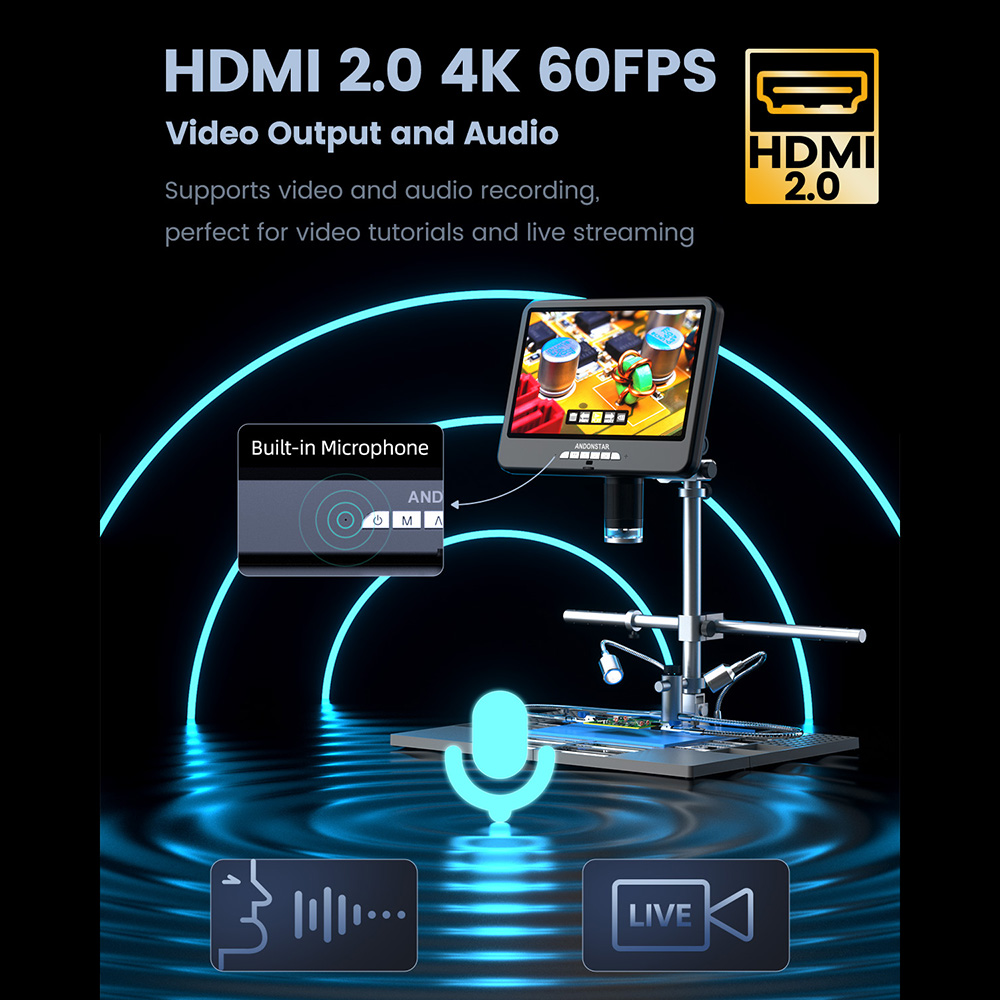 Andonstar 4k 60fps hdmi micros - Electronics Repair Plus avaliação e preço