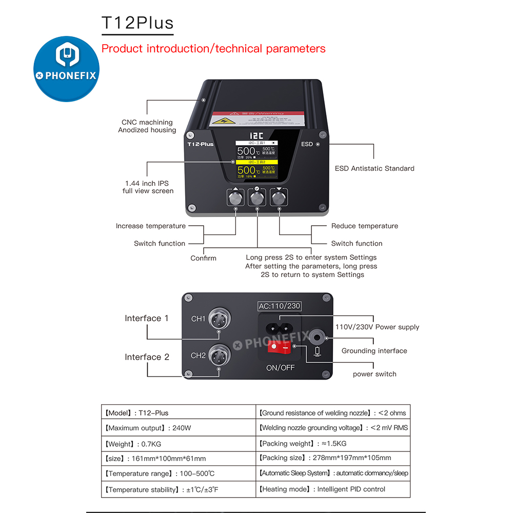 Estação de solda i2C T12 PLUS  - Electronics Repair Plus avaliação e preço